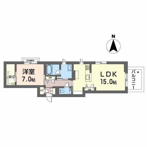 シャーメゾン上中野(1LDK/2階)の間取り写真