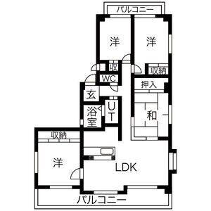 グリーンタウン宮地A(4LDK/4階)の間取り写真
