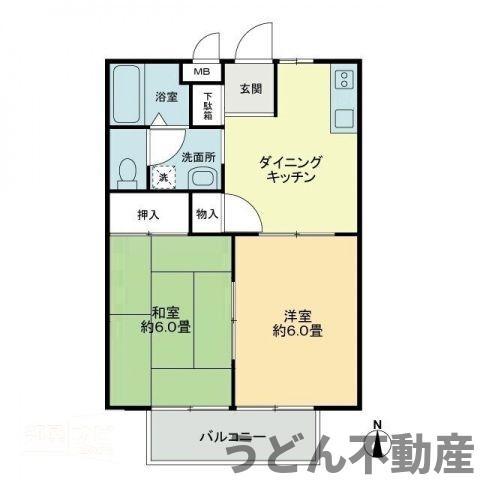 フォブールK&K(2DK/1階)の間取り写真