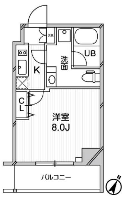 GRAN PASEO巣鴨(1K/2階)の間取り写真