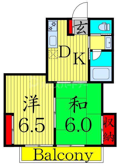 サンライズ10(2DK/2階)の間取り写真