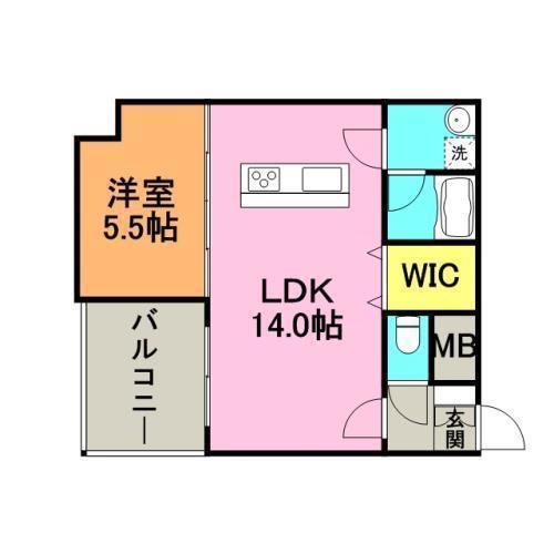 ALLEYⅢ(1LDK/5階)の間取り写真