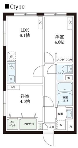 レピュア本郷レジデンス(2LDK/3階)の間取り写真