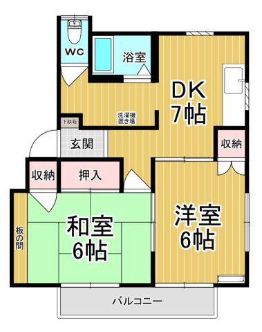 グリーンガーデン NO.2(2DK/2階)の間取り写真