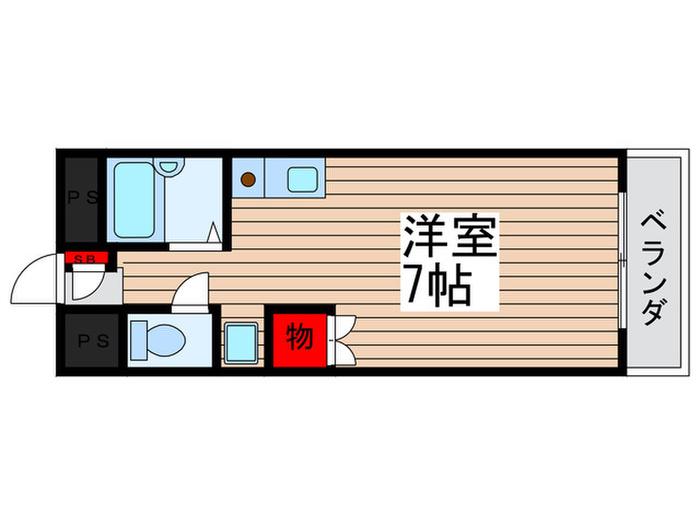 MST習志野(ワンルーム/3階)の間取り写真