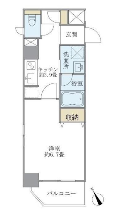 CROSS POINT AKABANE(1K/4階)の間取り写真