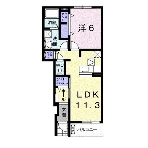 メゾンコート・Y(1LDK/1階)の間取り写真