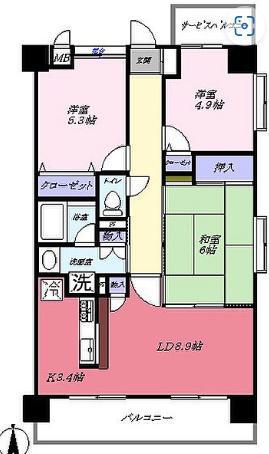 ステージアヴァンセ(3LDK/5階)の間取り写真