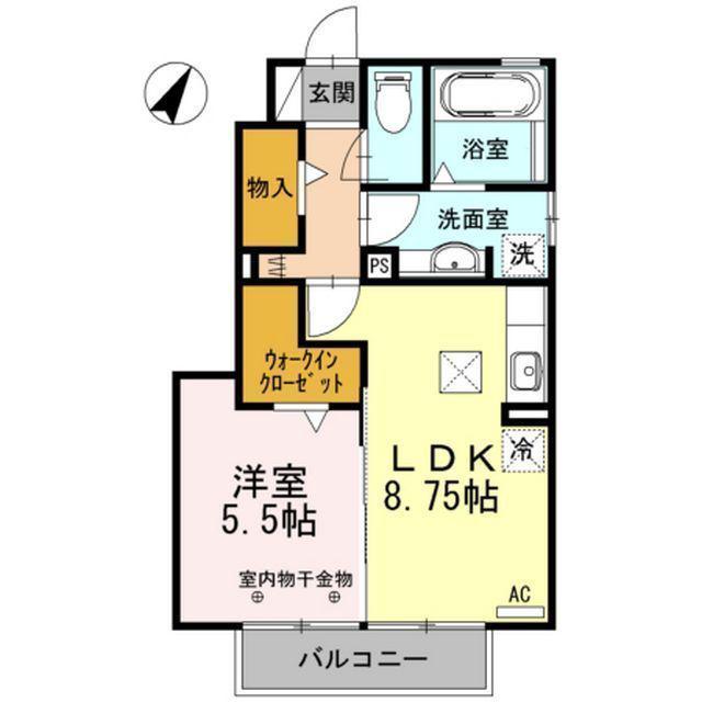 ソワイエ(1LDK/1階)の間取り写真