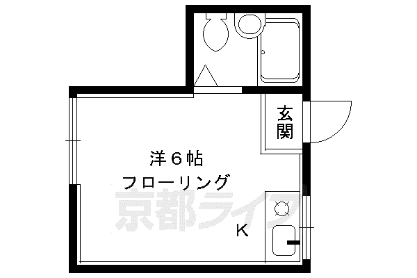 フラットオークウッド(1K/3階)の間取り写真