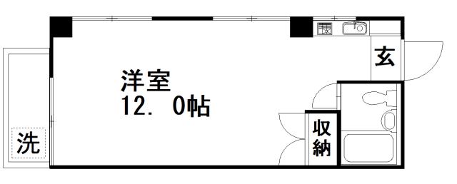 ガーデン初台(ワンルーム/3階)の間取り写真