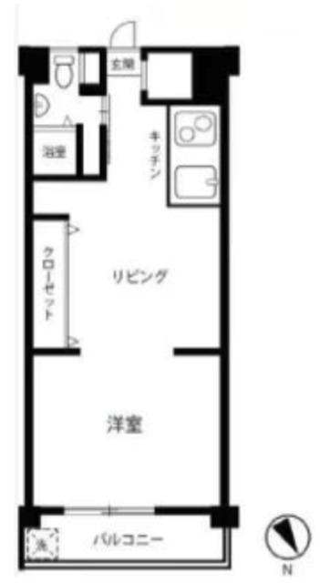 行徳マンション(1DK/4階)の間取り写真