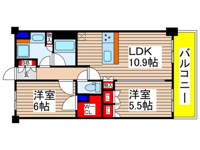 コンフォリア成増グリーンサイド(2LDK/7階)の間取り写真