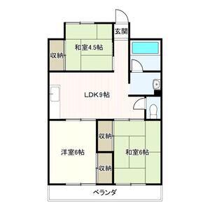 ハイツ小正A棟(3LDK/4階)の間取り写真