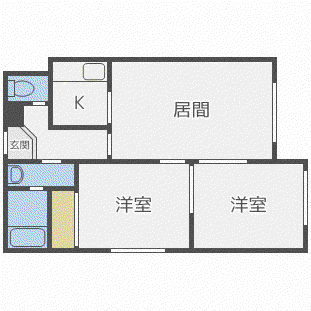 グランメール北34条(2LDK/2階)の間取り写真