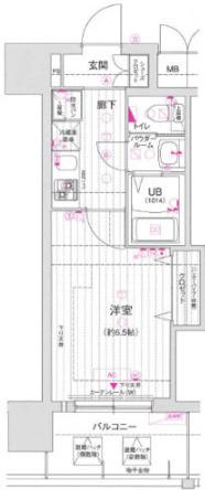 サムティ大阪CITY ウエスト(1K/11階)の間取り写真