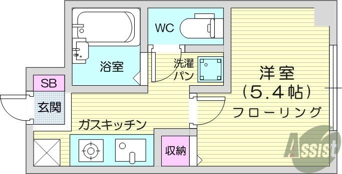 サンライズ柏木(1K/1階)の間取り写真