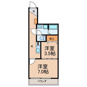 CASA-CARERRA(2K/1階)の間取り写真