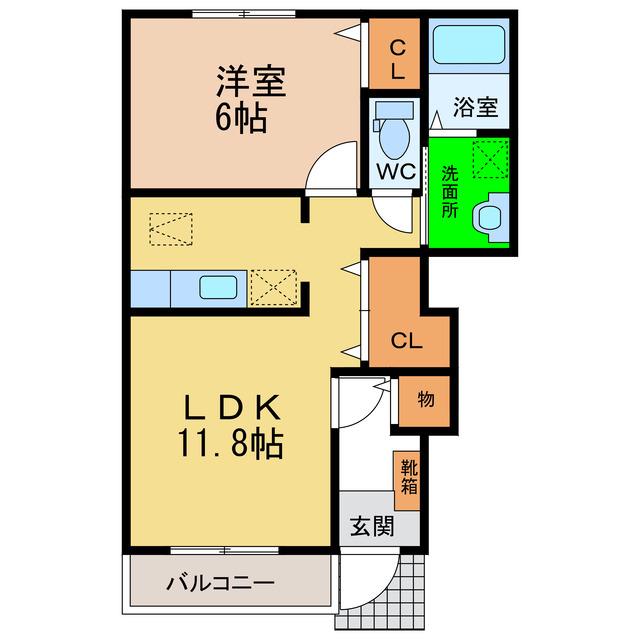 グレースガーデン(1LDK/1階)の間取り写真