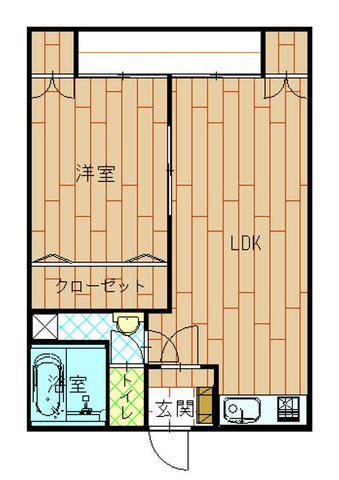 ハイツKSI A(1LDK/2階)の間取り写真