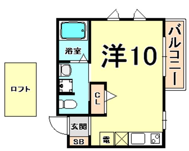 ル・シエール次屋(ワンルーム/2階)の間取り写真