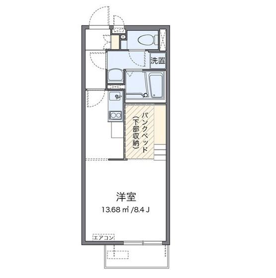 ミランダサニーコート総社(1K/2階)の間取り写真