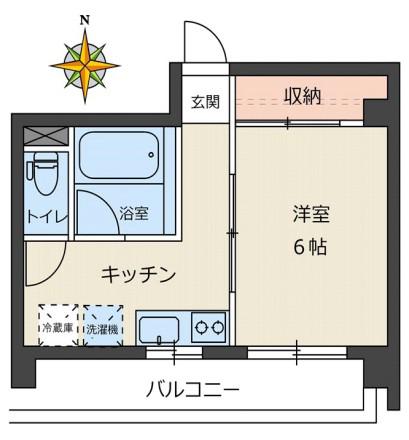 清和マンション(1DK/3階)の間取り写真