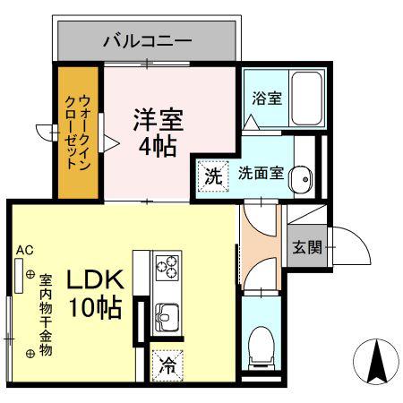 エクセレント33(1LDK/2階)の間取り写真