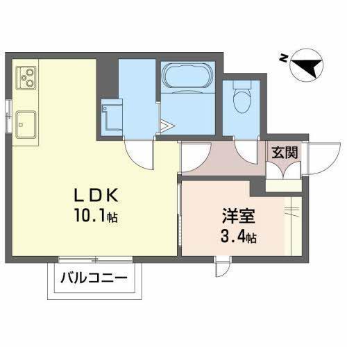 ランペドゥーサ燕(1LDK/2階)の間取り写真