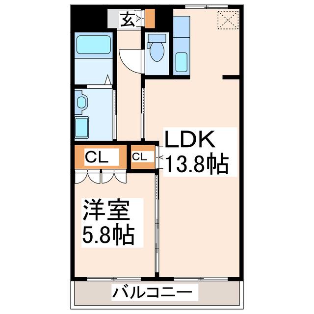 エーデル(1LDK/1階)の間取り写真