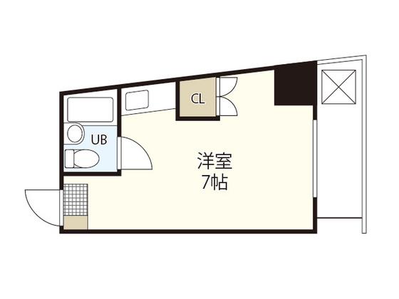 グリーンハイツ河原町(ワンルーム/7階)の間取り写真