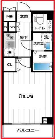 クレストタップ東十条(1K/1階)の間取り写真