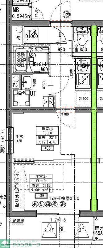 ラヴィエール住吉駅前(2K/3階)の間取り写真