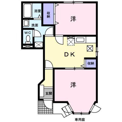 モルゲンレーテ(2DK/1階)の間取り写真