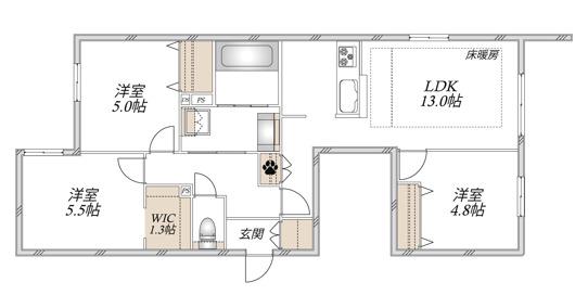 CHOUETTE MAISON(3LDK/1階)の間取り写真