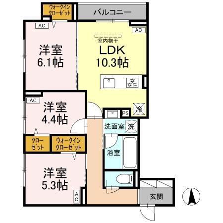 グランドゥール ラテール(3LDK/2階)の間取り写真