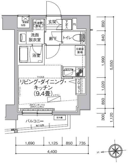 アイルイムーブル浅草(ワンルーム/9階)の間取り写真