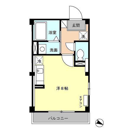 氷川台ヒルズ(ワンルーム/3階)の間取り写真