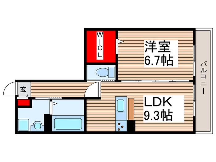 ディアコートうれし野(1LDK/3階)の間取り写真