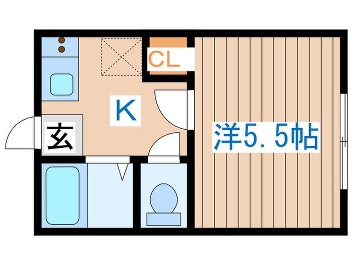 サンヒルズ青山(1K/2階)の間取り写真