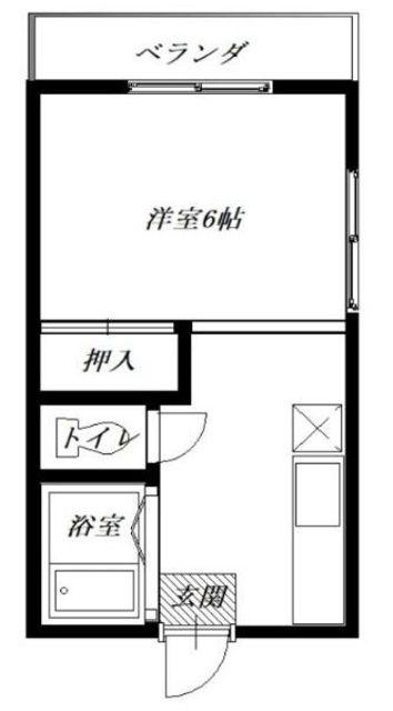 ブラウンハイツ(1K/2階)の間取り写真