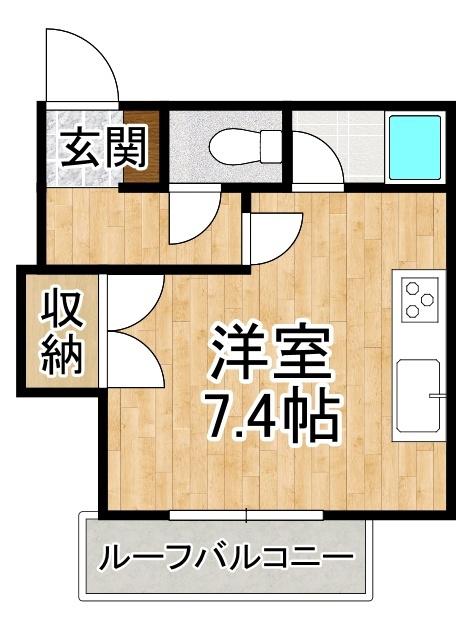 コーポラスNAO(ワンルーム/1階)の間取り写真