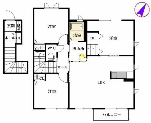 ビューコートM G棟(3LDK/2階)の間取り写真