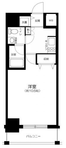コンシェリア・デュー入谷(1K/3階)の間取り写真