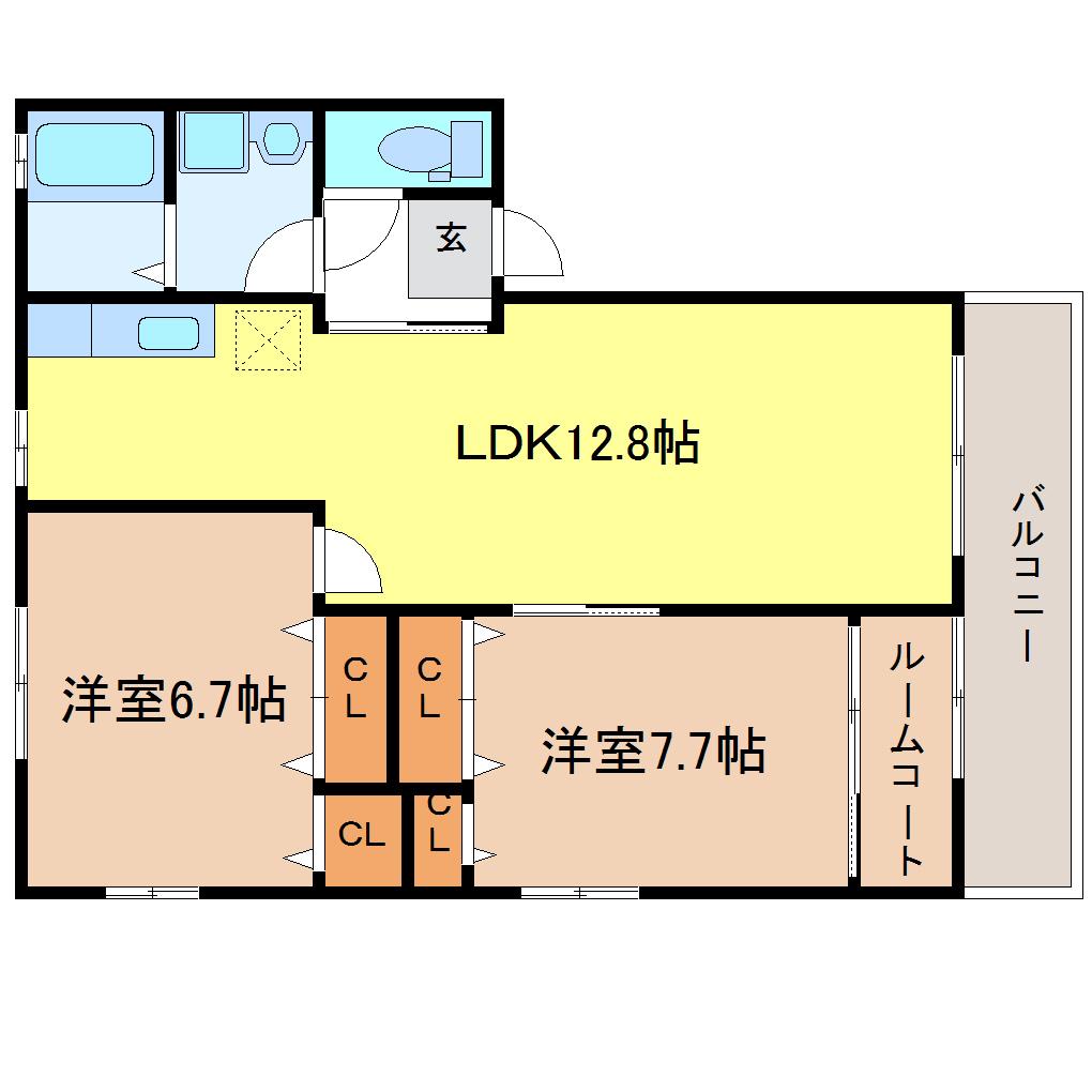 エコフラット(2LDK/2階)の間取り写真