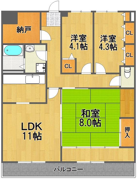 ペガソス熊谷(3SLDK/7階)の間取り写真