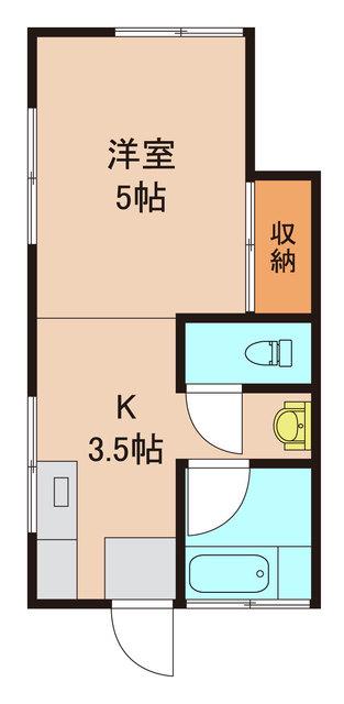 宝荘(1K/1階)の間取り写真