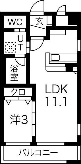 アルファパル大喜新町(1LDK/5階)の間取り写真