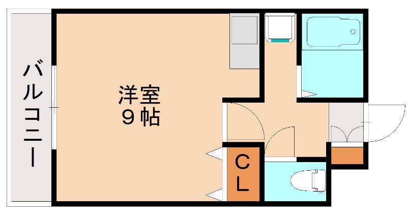 グランドステージ那珂川(ワンルーム/4階)の間取り写真