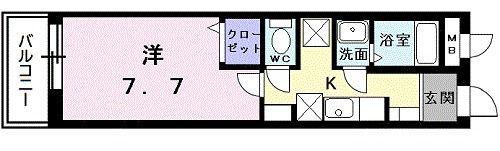 エーデルハイム(1K/1階)の間取り写真